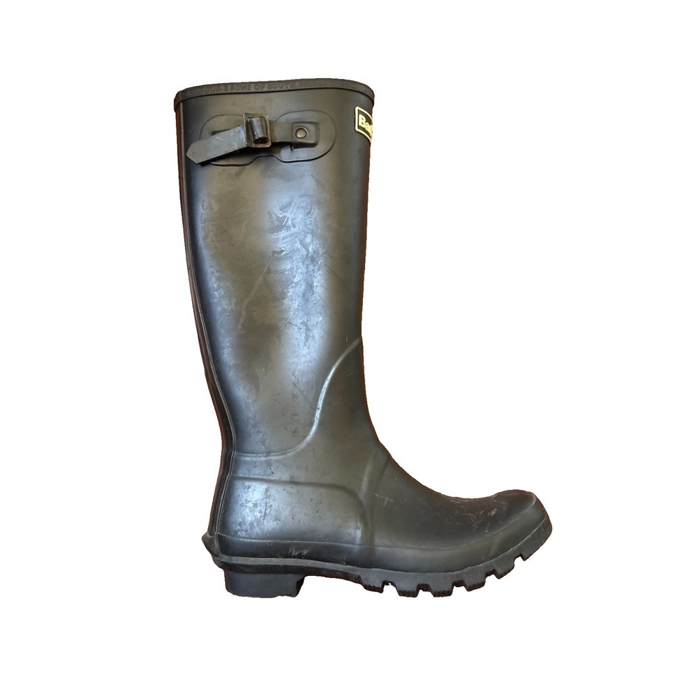 Barbour Women's Tall Boots Rain Black Size 9 With Liner FLAW
